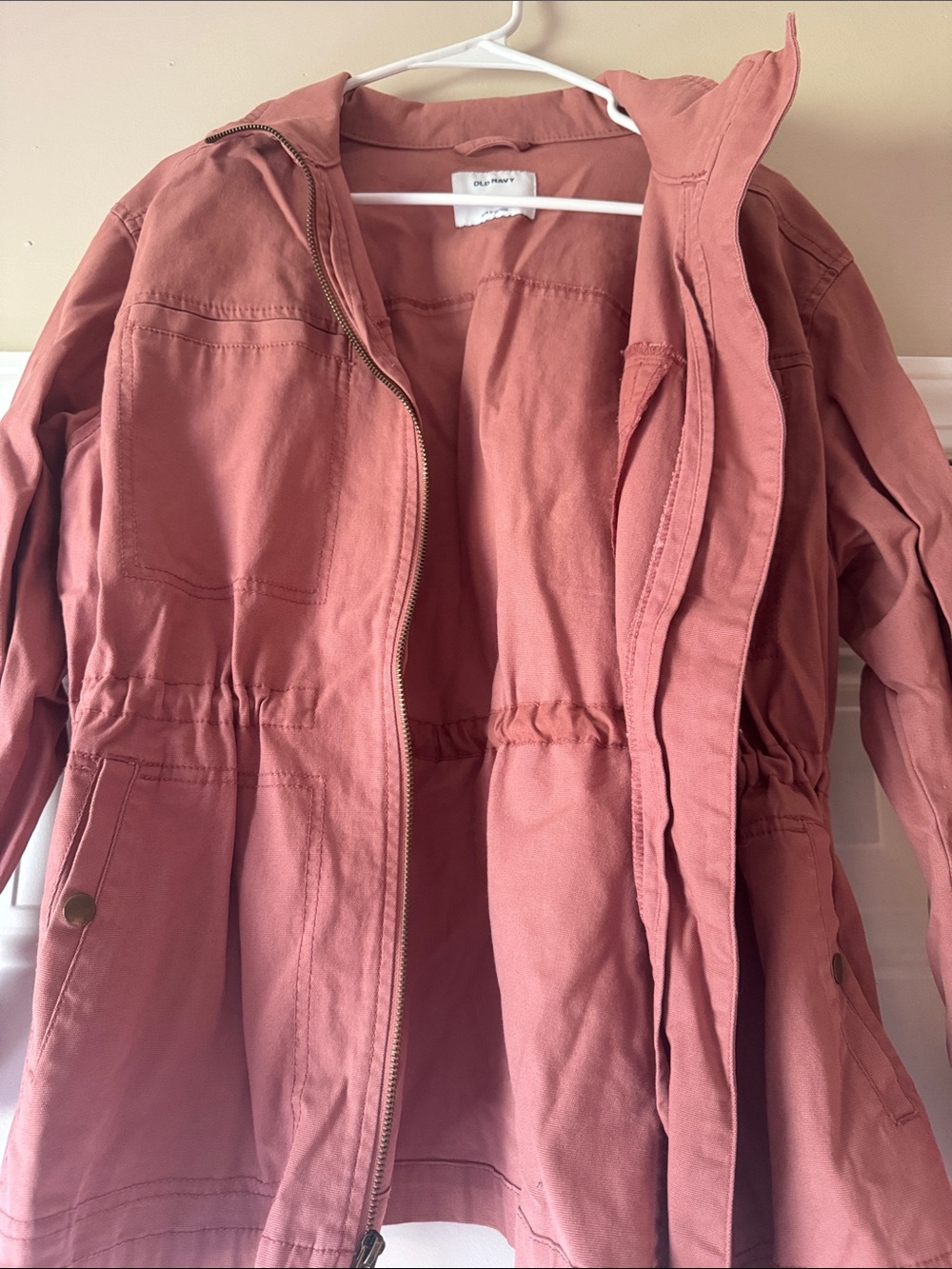 Old Navy Dusty Rose Utility Jacket with Hood